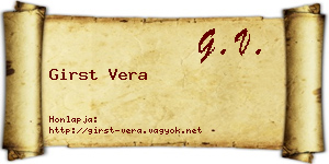 Girst Vera névjegykártya